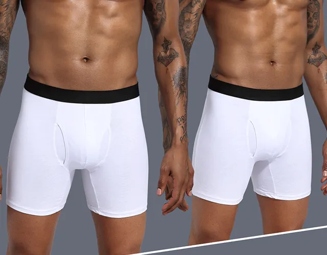 Cuecas e boxers masculinas, logotipo personalizado, cintura médio, roupa íntima para homens, spandex, abertura frontal