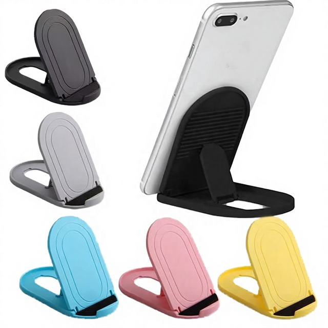 Logo Customized Universal Plastic Flexible Adjustable Portable Foldable Desktop Mini Mobile Phone Stand Holder Bracket for Gifts