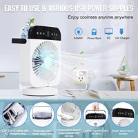 Pendingin Udara Mini Portabel 3 in 1 untuk Meja, USB, Desktop, Kipas Pendingin Udara