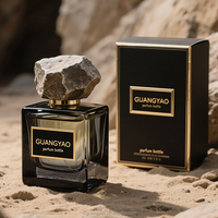 Vente directe d'emballages de flacons de parfum, 100 ml, carrés, transparents, noirs, étiquettes personnalisées, flacons d'échantillons de parfum, flacons pour parfums