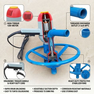 Foreuse rotative portable pour puits d'eau 1,5 kW 1,8 kW 220 V, profondeur max. 50 m, avec trépan de 6 cm à 20 cm - Product Image 1