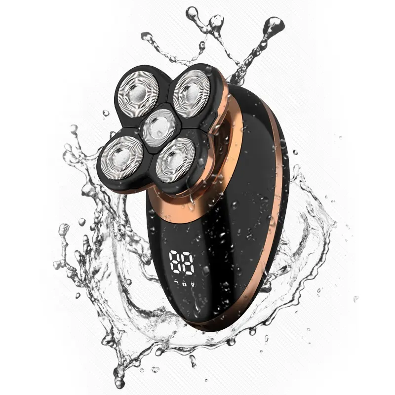 4Dポータブルミニ充電式ヘッドヘアシェーバーレイザー5In1Usb充電ウォッシャブル防水メンズフォイル電気シェーバー