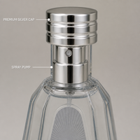 Flacon de parfum vide en verre 50 ml, forme goutte d'eau, bouchon argenté, atomiseur de luxe rechargeable, vente en gros, logo personnalisé