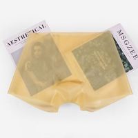 Boxer élastique en caoutchouc translucide pour hommes Short tridimensionnel concave-convexe