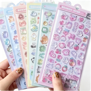 Puffy Cartoon <b>Stickers</b> PVC Die-Cut Gloss Laminated UV Printed Durable 3D <b>Sticker</b> Sheet <b>Crafting</b> Decoration Random Sample Sent - Product Image 1