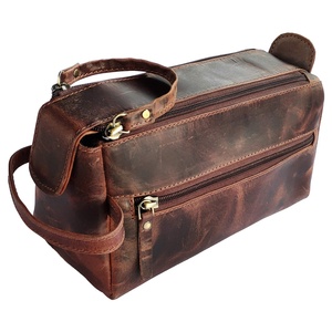 Custom Travel <b>Shaving</b> Dopp <b>Kit</b> Water-resistant Bathroom Toiletries Organizer Genuine Leather Cosmetic Bag Toiletry Bag <b>for</b> <b>Men</b> - Product Image 1