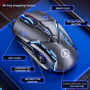 X510 Gaz-m01 2022 เมาส์สำหรับเล่นเกมรุ่นล่าสุด 7 สีไฟ LED RGB แบบหายใจได้พีซีแล็ปท็อปเมาส์แบบมีสาย USB อเนกประสงค์ - Product Image 2