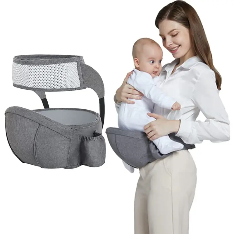 Venta al por mayor, portabebés ergonómico para el cuidado de la madre, bandolera envolvente, bolsa de canguro con asiento a la cadera para bebés recién nacidos y niños pequeños