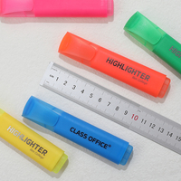 Stylos surligneurs fluorescents de haute qualité, prix d'usine, lot de 5, pointe biseautée, non toxiques, pour l'école, le bureau, la prise de notes