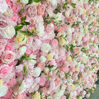 NINI Offre Spéciale Tapis de Rideau Floral Moderne Rouge Fait Main Écologique Personnalisable en Soie Artificielle Rose pour Décoration Murale de Mariage