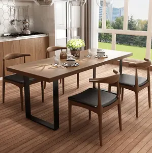YQ JENMW tavolo da pranzo e sedia in legno massello nordico combinazione tavolo rettangolare in legno originale