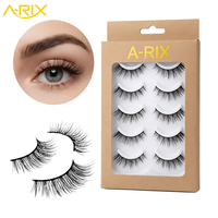 Pestañas A-RIX 3D Russian Volume de Visón Sintético, Color Negro Intenso, Pestañas en Tira, Marca Privada, Hechas a Mano, Seda Sintética
