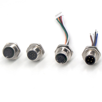 Connecteur Adaptateur Circulaire Linconn M12 Mâle/Femelle en Cuivre, Câble 3-10 Broches Codé L/S/T/Y, IP68, Câblable sur Site pour Capteur
