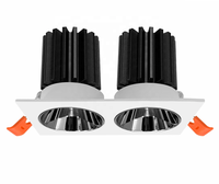 GUPO Empotrado Mini Pequeño foco LED Cambiable Rectangular Cuatro Cabezas Rejilla Led MR11 Lámpara Foco