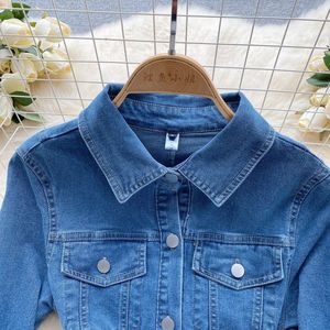 Minivestido vaquero informal de moda para mujer con solapa de manga larga y botones Ropa de calle con bolsillos Simplemente a la moda - Product Image 3