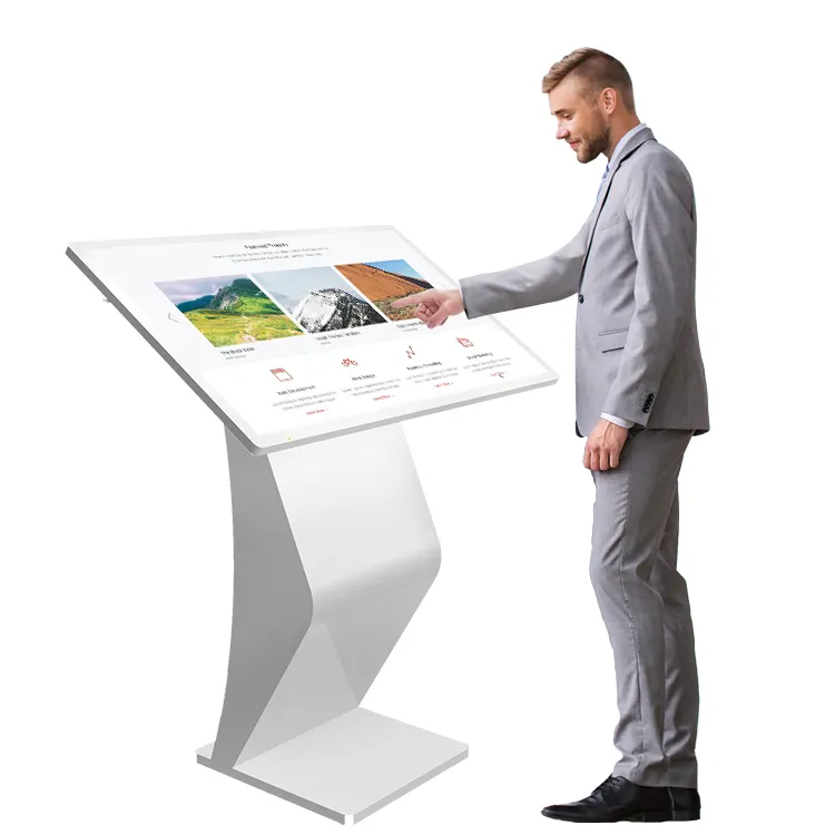 32 43 50 55 65inch LCD HD display all in one floor stand android kiosk touch screen interactive kiosk