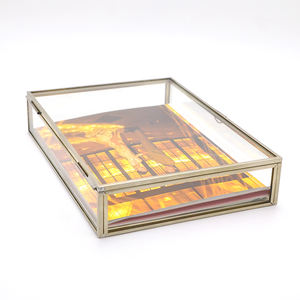 Livraison gratuite, en stock Boîte en verre et <span class=keywords><strong>laiton</strong></span> couleur argent, avec ou sans compartiment/séparation, 9 couleurs, livraison gratuite - Product Image 3