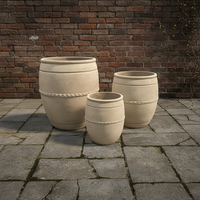 Pot Bunga Minimalis Vintage dari Fiber Cement GRC, Grosir untuk Pusat Perbelanjaan, Ukuran Kecil, Tahan Lama, Ramah Lingkungan, Dilengkapi Lubang Drainase