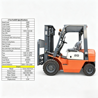 Peralatan Logistik Industri Forklift Diesel 2T Ketinggian Angkat 3 Meter Forklift untuk Penanganan Penumpukan Kargo