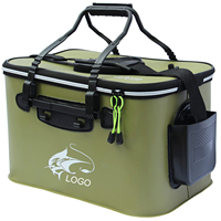 Seau de pêche pliable 23L, conteneur multifonctionnel pour poissons vivants, sac de pêche extérieur en EVA, garde les appâts frais, capture les poissons vivants