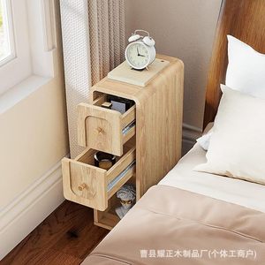 Solid wood bedside table, <b>small</b> home bedroom ultra-narrow storage <b>cabinet</b>, 20cm-30cm narrow <b>cabinet</b>, extremely narrow gap - Product Image 4