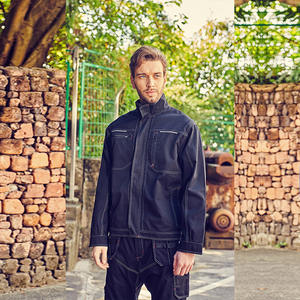 Ensemble de vêtements de travail de protection Xinke, veste et pantalon en coton noir pour usage en usine et atelier - Product Image 4