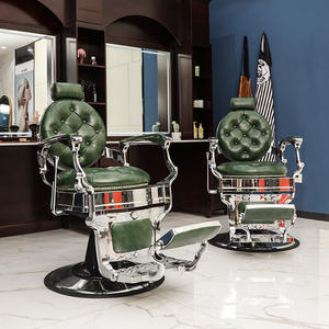 Sillón de Barbería Giratorio y Reclinable, Ajustable, Grande, para Hombres, para Salones de Belleza, Cortes de Cabello, Permanentes, Tintes, Estilo Americano, Metálico - Product Image 6