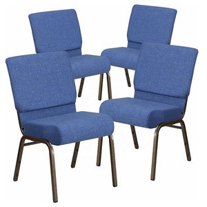 Chaises d'église empilables en métal rembourrées - Design moderne et modulable pour cuisine et salon - Product Image 4