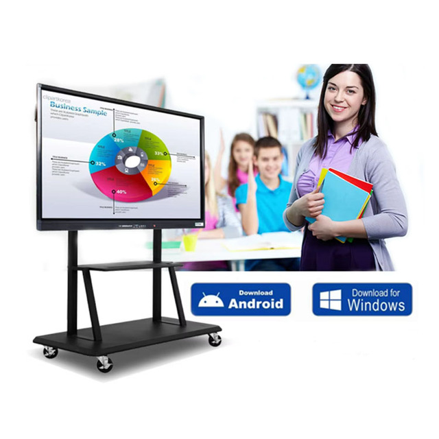 4K Digital Teaching Board Interactive Smart Whiteboard for Meetings Lessons Screen Interactive Display for Enhanced Learning