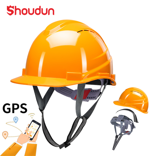 New ABS GPS Smart Safety Helmet Industrial Protective Ventilated Construction Site Hard Hat Hard Hat for Workers