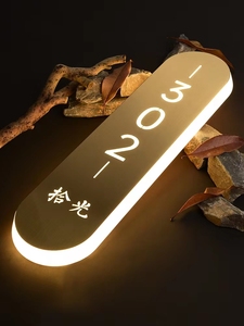 Panneau de numéro de maison LED sur mesure, Logo d'affaires lumineux pour l'extérieur, <span class=keywords><strong>Plaque</strong></span> d'adresse rétroéclairée en métal, numéro de porte d'appartement - Product Image 5