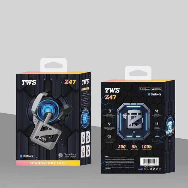 2024 Arrives Z47 TWS Earbuds HIFI Stereo Bass Headphone Wireless Headset Earphone Metal Sports Waterproof Mechanical Earphone