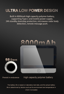 คุณภาพสูง4.3นิ้วกล้องแอบถ่ายที่ประตูกล้องวิดีโออินเตอร์คอมไนท์วิชั่นตรวจจับการเคลื่อนไหว - Product Image 2