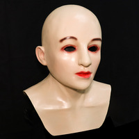 Masque en latex intégral, masque de visage pour femme effrayant à rides pour Halloween, cosplay, masque en latex pour accessoires de fête cosplay