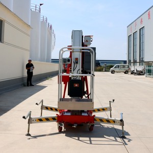 Platform kerja udara hidrolik aluminium tiang tunggal 4-12m, Lift Lift listrik <span class=keywords><strong>Manual</strong></span> dapat digerakkan satu pria - Product Image 3