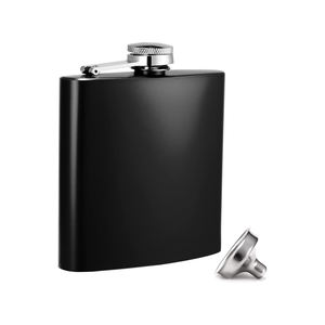 Wholesale Spray <b>Matte</b> <b>Black</b> <b>Paint</b> Travel Portable Outdoor Stainless Steel Hip Flask 1oz-18oz - Product Image 1