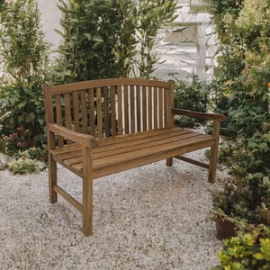 Muebles de exterior de teca duraderos de Indonesia, fácil de montar, Banco de jardín de madera de 2 plazas, silla impermeable, superventas - Product Image 2