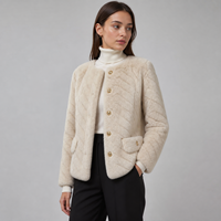 Cross-border European American Faux Mink Fur Full Pelt Trendy Warm Eco-friendly Winter Woven Shearing Single Button Long