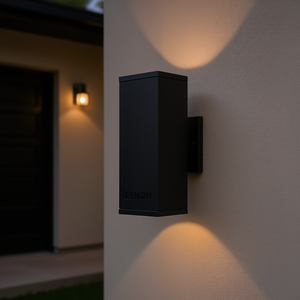 Applique murale extérieure moderne en aluminium noir résistant aux intempéries avec éclairage LED pour porche, garage, éclairage mural extérieur - Product Image 2