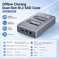 Estación de Acoplamiento Dual Bay Offline para Clonación de SSD NVMe PCIe Gen3x4 M.2, 20Gbps USB3.2 Gen2x2, Aluminio, 2230/42/60/80, Máx. 8TB, Clave M, ODM