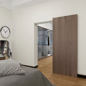 مجموعة أجهزة حديثة من الألومنيوم الفضي بباب واحد من باب الحظيرة ، نظام انزلاق شبح شبح لغرفة النوم ، طراز زخرفي - Product Image 4