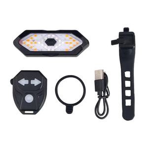 ไฟท้ายสัญญาณไฟเลี้ยวอัจฉริยะสำหรับจักรยาน LED รีโมทคอนโทรลไร้สายชาร์จ USB IPX4 กันน้ำจักรยานเสือภูเขาไฟกลางคืน - Product Image 1