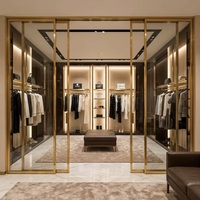 Portes de placard coulissantes accordéon Smartart 2022 en verre, cadre en fer forgé, verre trempé, design chinois, surface finie