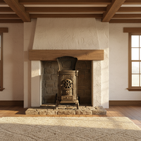 Poêle à granulés de bois portable vintage en fonte de style western |   Poêle de cuisson et de chauffage multifonction écologique pour l'intérieur et l'extérieur