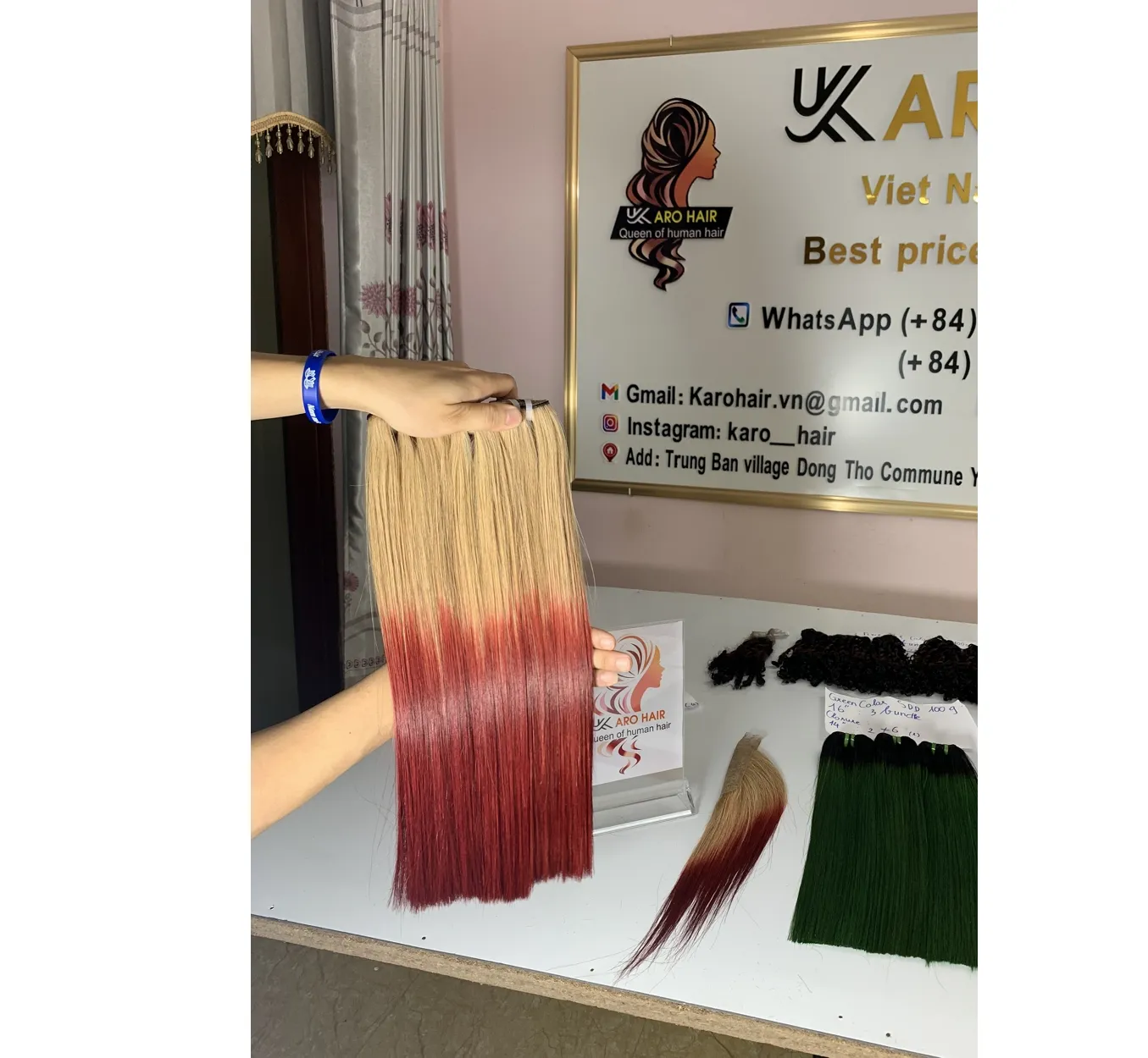 Bone Straight Raw Unprocessed Human Hair Bundles,Super Double Drawn Virgin Hair Yellow Red Color Super Double drawn