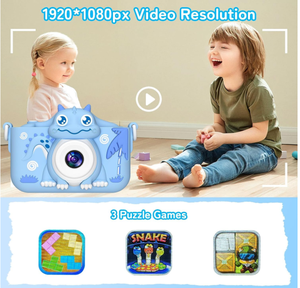 3-12 yaşında erkek kız Mini karikatür Cartoon dijital şarj edilebilir Video kamera 2.0 inç IPS ekran 32GB güzel çocuklar kamera - Product Image 4