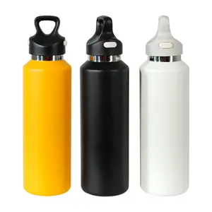 Custom 600ml Stainless Steel Thermal Water Bottle 20oz Wide Mouth Insulated Sports Style Water Jug With Custom Logo