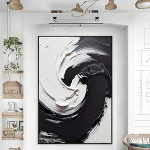 Decoración Moderna para el Hogar, Arte Abstracto para Pared, Mural en Lienzo, Blanco y Negro, Pintura al Óleo Pintada a Mano, Impresión Digital, Naturaleza Muerta, Marco Original - Product Image 1