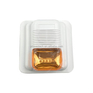 Dc24v Led Elektronische Wit Flasher Sirene Brandalarm Sirene 110db Waarschuwing Hooter Led Zaklamp Geluid Strobe Sirene - Product Image 1