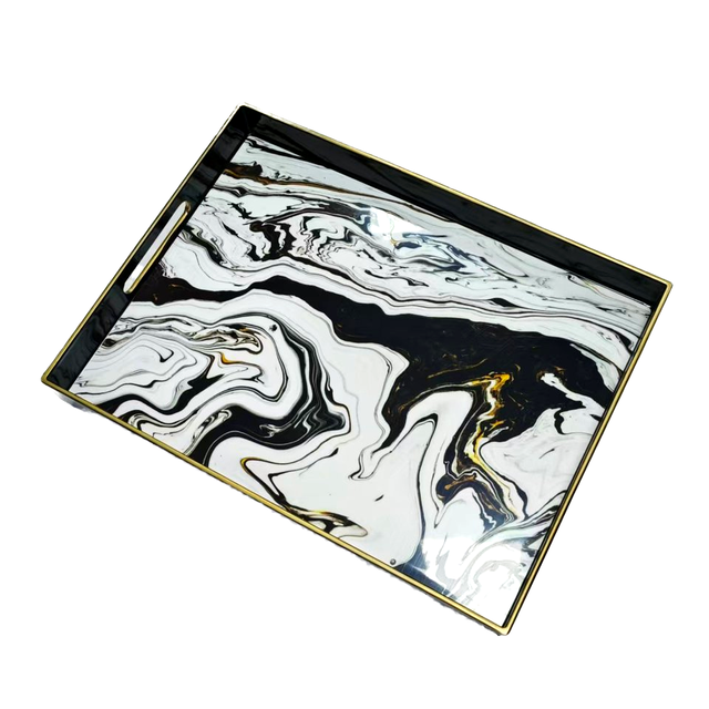 Eco-Friendly High Glossy Marble PP Plastic Charger Plate New Design for Home Decor Party & Kitchen Use